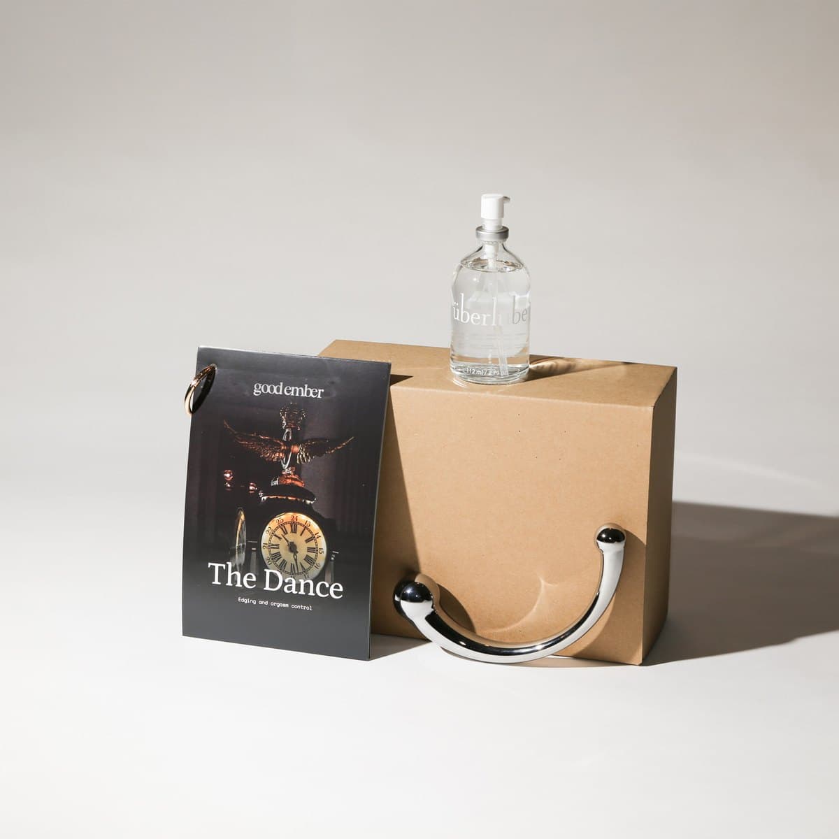 The Dance kit: stainless wand, Uberlube and guidance booklet with the box.